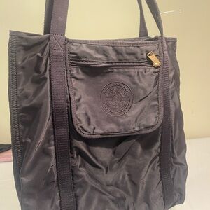 Rare Vintage Lauren Ralph Lauren RLL Black Nylon Foldable Tote Bag Discontinued